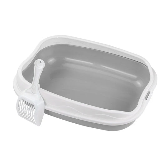 Semi-Enclosed Cat Litter Box – Large Spatter-Proof Kitten Toilet