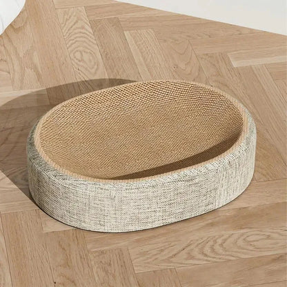Oval Cat Scratch Pad Bed – Sisal Scratcher & Resting Mat