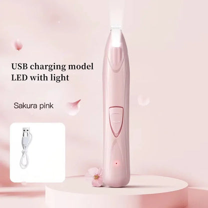 Pink USB charging device with LED light on a pink background