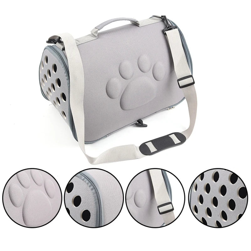 Folding Pet Carrier Bag – Portable Cat & Dog Travel Handbag