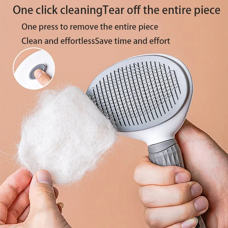 Hair removal tool with a cotton pad showing hair removal effectiveness on a beige background