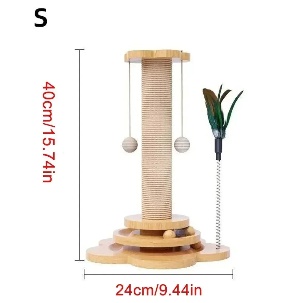 Cat Toy Scratcher Turntable with Sisal Board & Balls – Whisker House