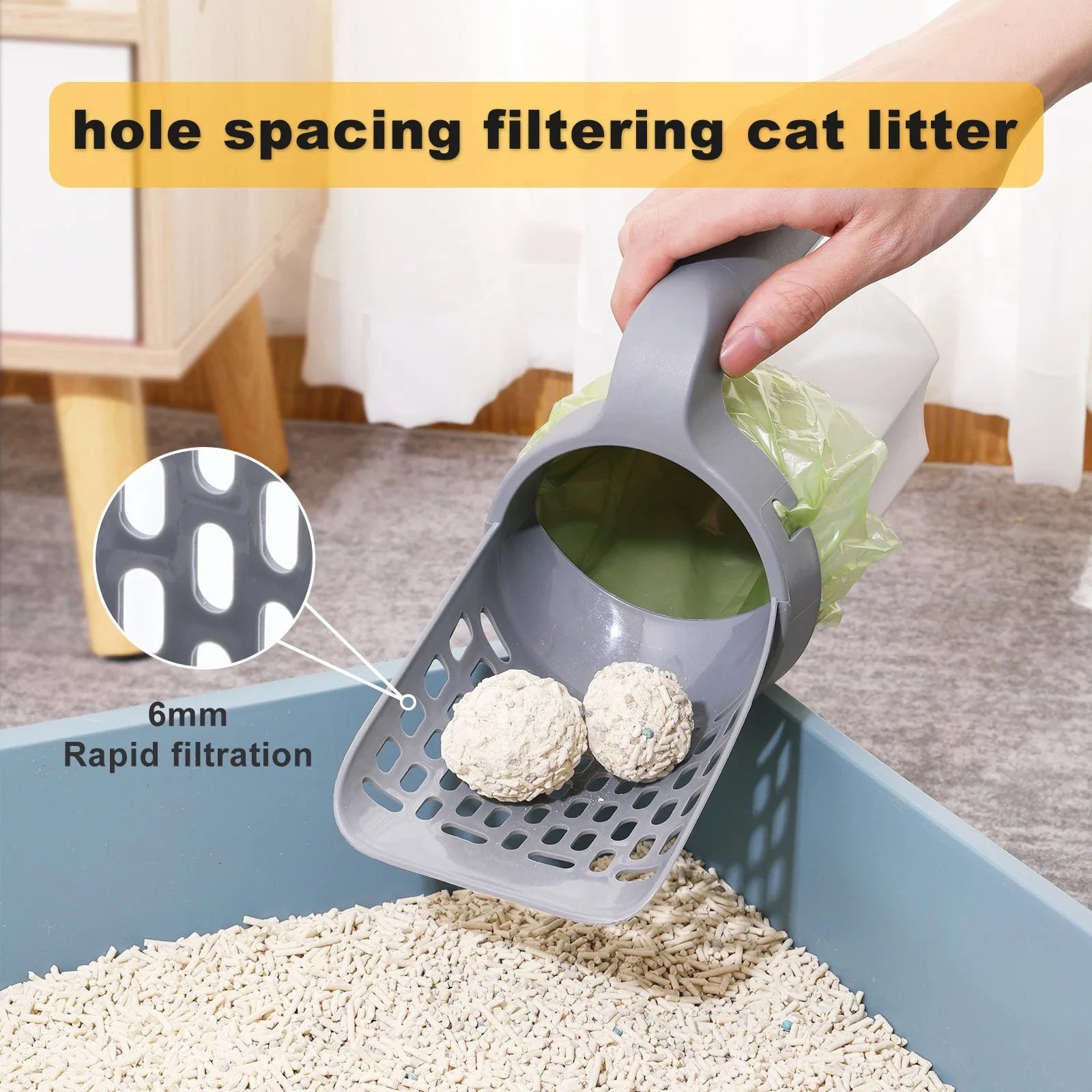 Cat Litter Shovel with Refill Bag – Self Cleaning Cat Litter Scoop