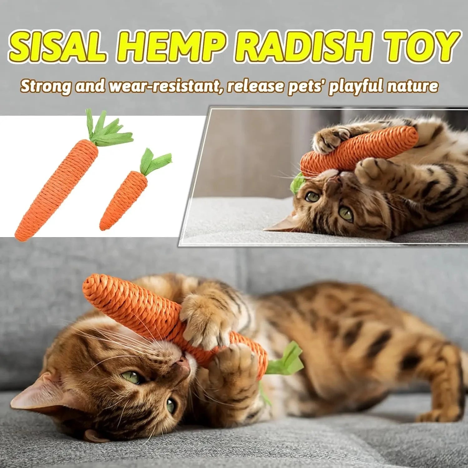 Carrot Cat Toy – Bite-Resistant Teething & Interactive Play Stick