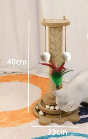 Cat Toy Scratcher Turntable with Sisal Board & Balls – Whisker House