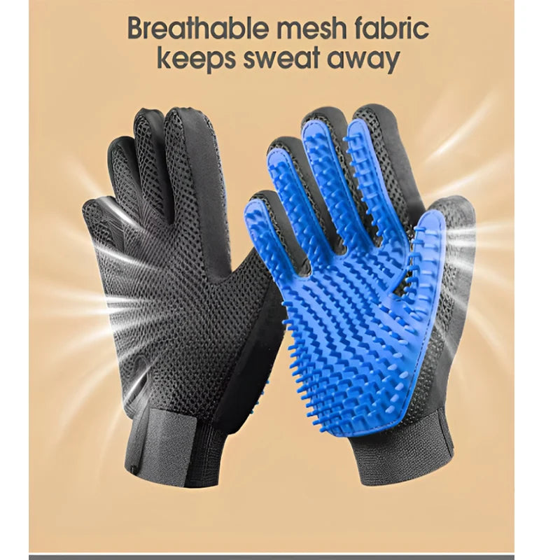 Pet Hair Grooming Glove for Dogs & Cats – Deshedding & Massage