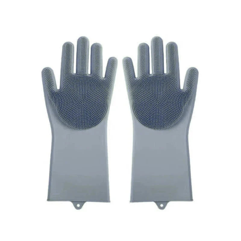 Silicone Pet Bathing Gloves – Grooming Brush for Cats & Dogs