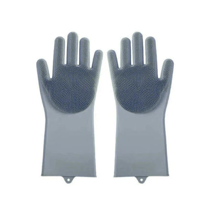 Silicone Pet Bathing Gloves – Grooming Brush for Cats & Dogs