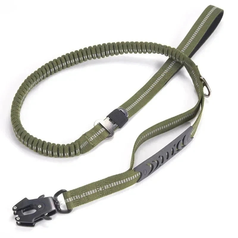 Reflective Bungee Dog Leash with Car Seatbelt – No Pull, Heavy Duty