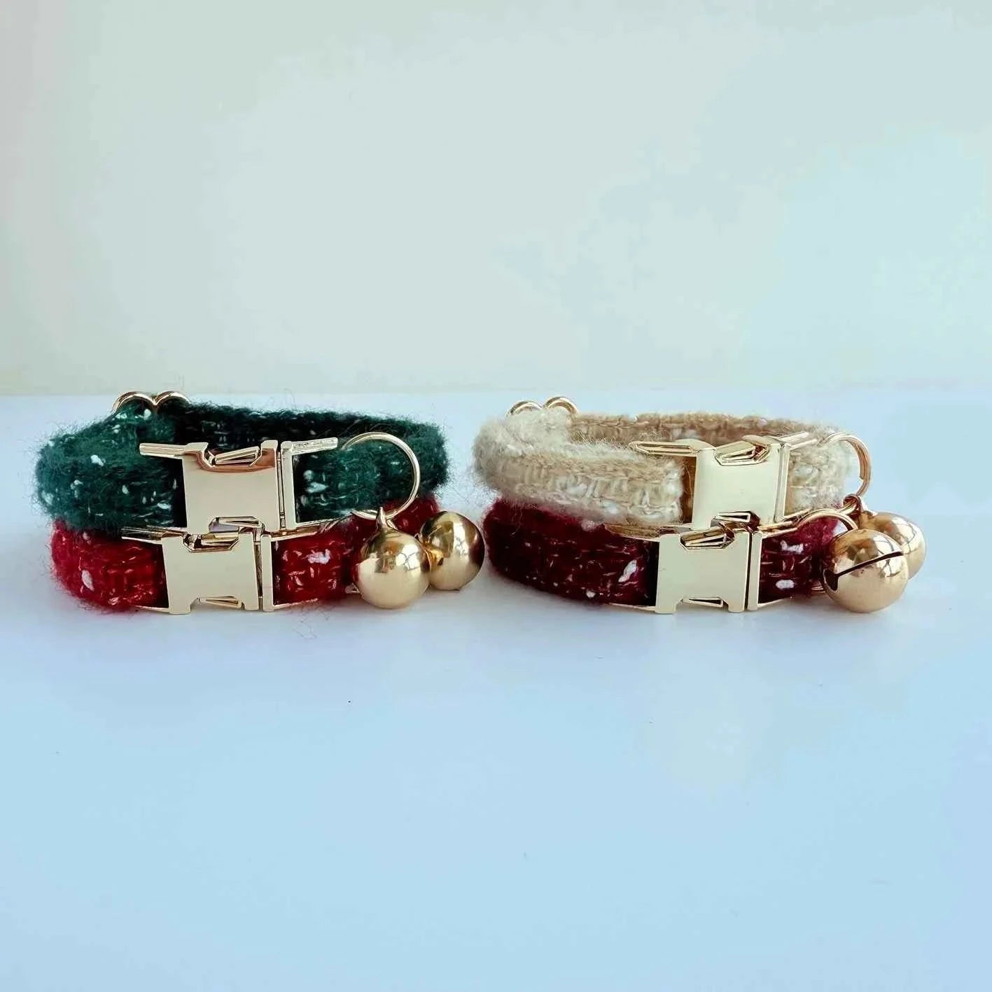 Christmas Knitted Cat Collar – Adjustable Bell Pet Accessory