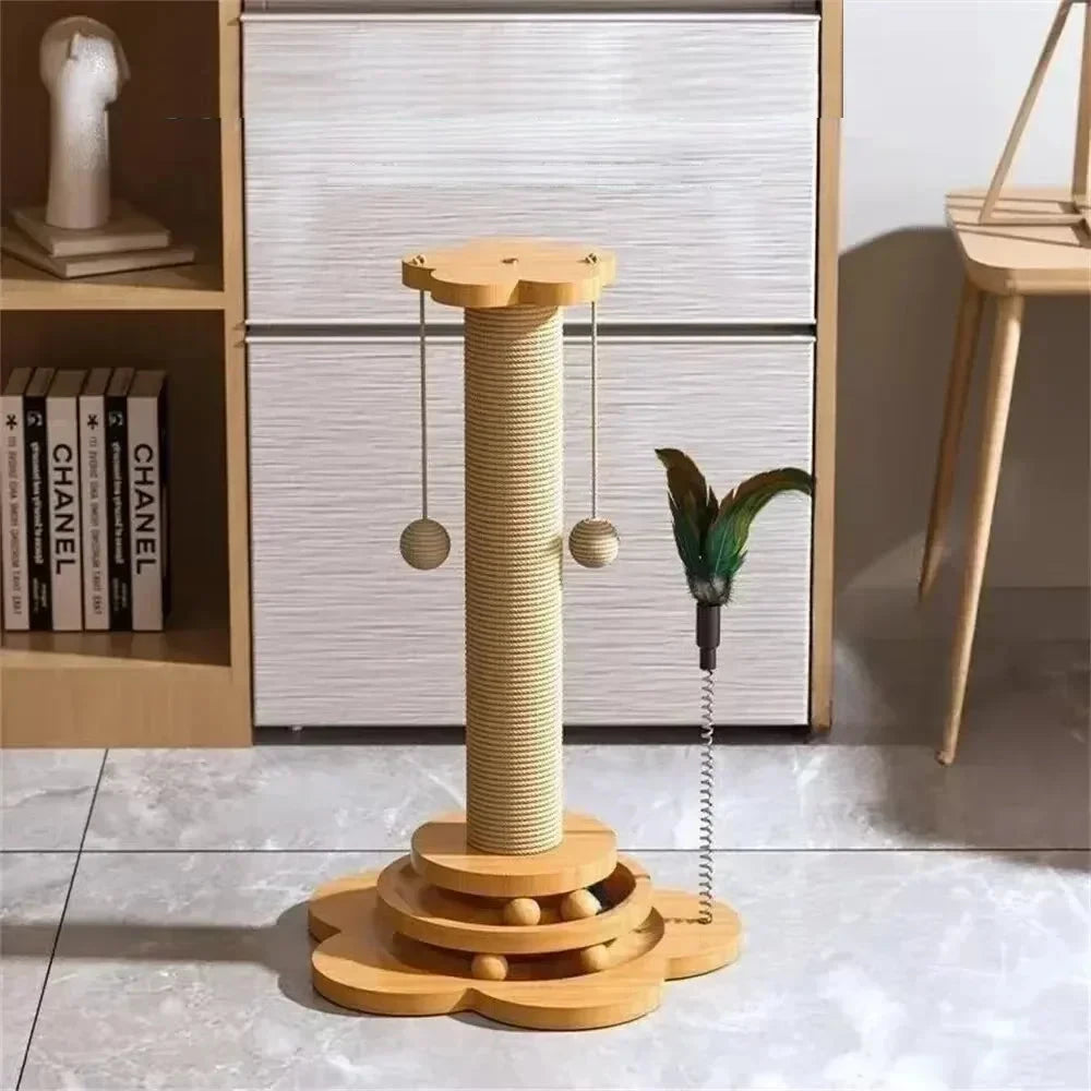 Cat Toy Scratcher Turntable with Sisal Board & Balls – Whisker House