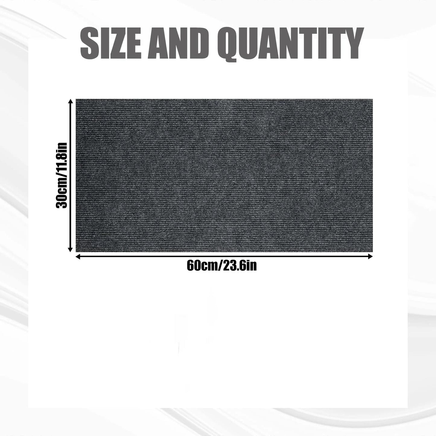 Rectangular black filter with dimensions labeled on a white background