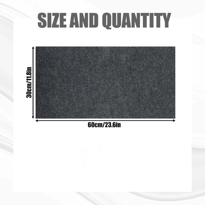 Rectangular black filter with dimensions labeled on a white background