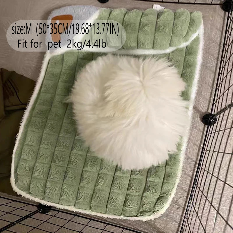 Warm Plush Dog Bed Mattress – Washable Kennel Mat for All Seasons