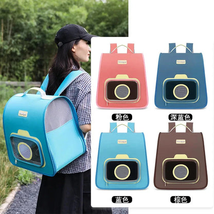 Portable Pet Backpack with Window & Safety Leash – Whisker House