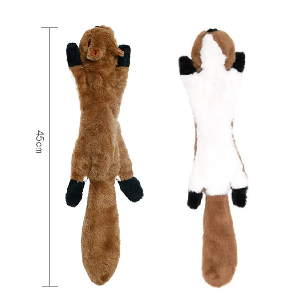 Funny Stuffingless Dog Toy with Squeaker – Durable Plush Chew