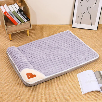 Warm Plush Dog Bed Mattress – Washable Kennel Mat for All Seasons