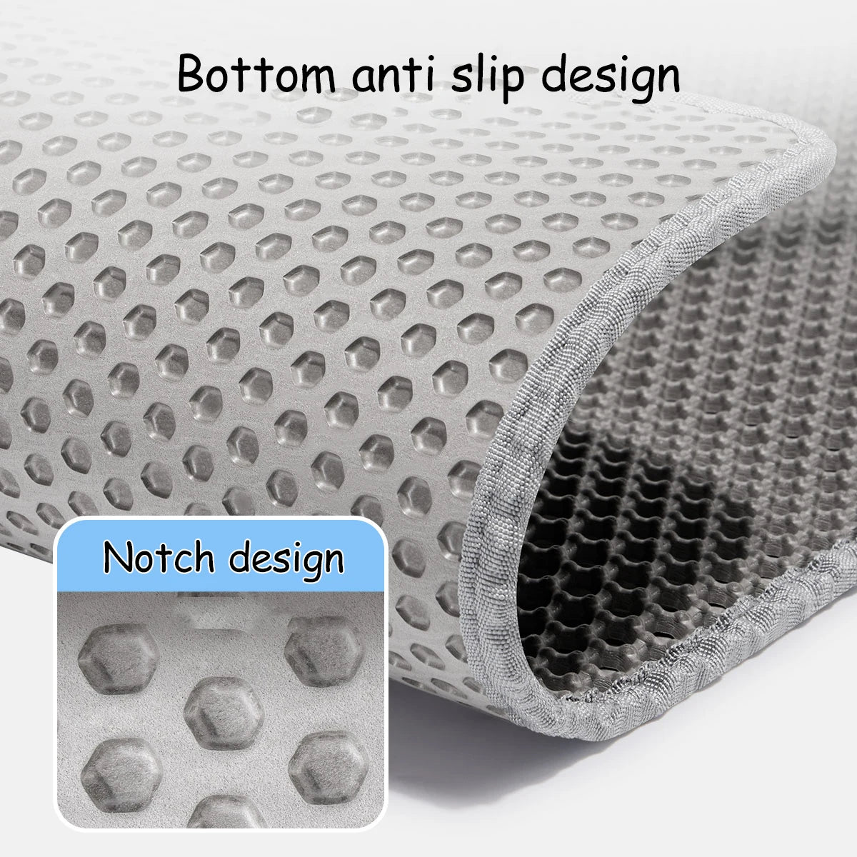 Textured surface with anti-slip design and notched pattern on a white background