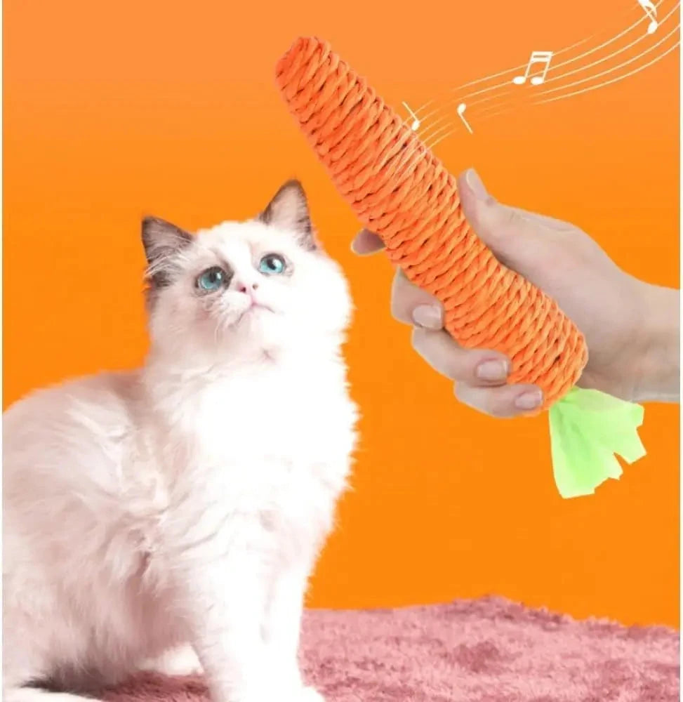 Carrot Cat Toy – Bite-Resistant Teething & Interactive Play Stick
