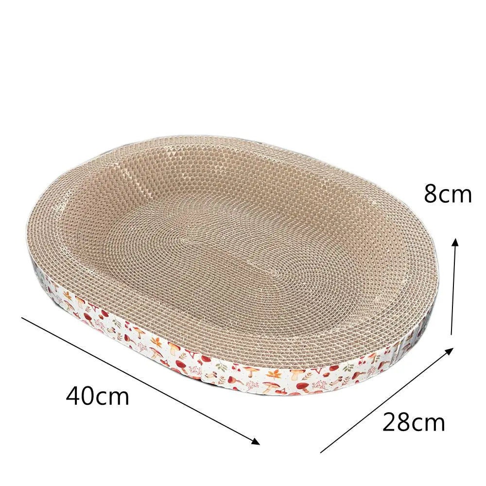 Oval Cat Scratching Board – Corrugated Paper Cat Nest & Claw Toy