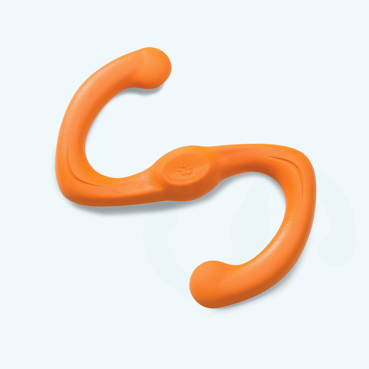 Orange dog toy on a white background