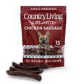 Country Living Beef Flavored Chicken Sausage Dog Treats – 15 Count Pack - Whisker House