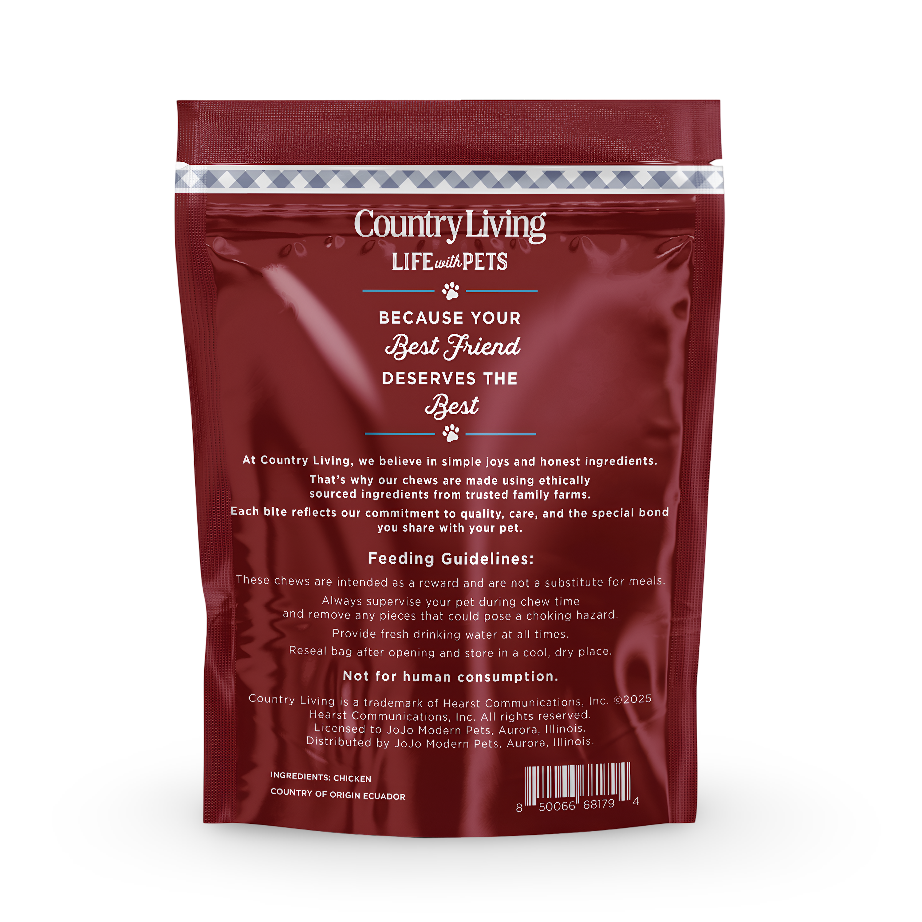 Country Living Beef Flavored Chicken Sausage Dog Treats – 15 Count Pack - Whisker House