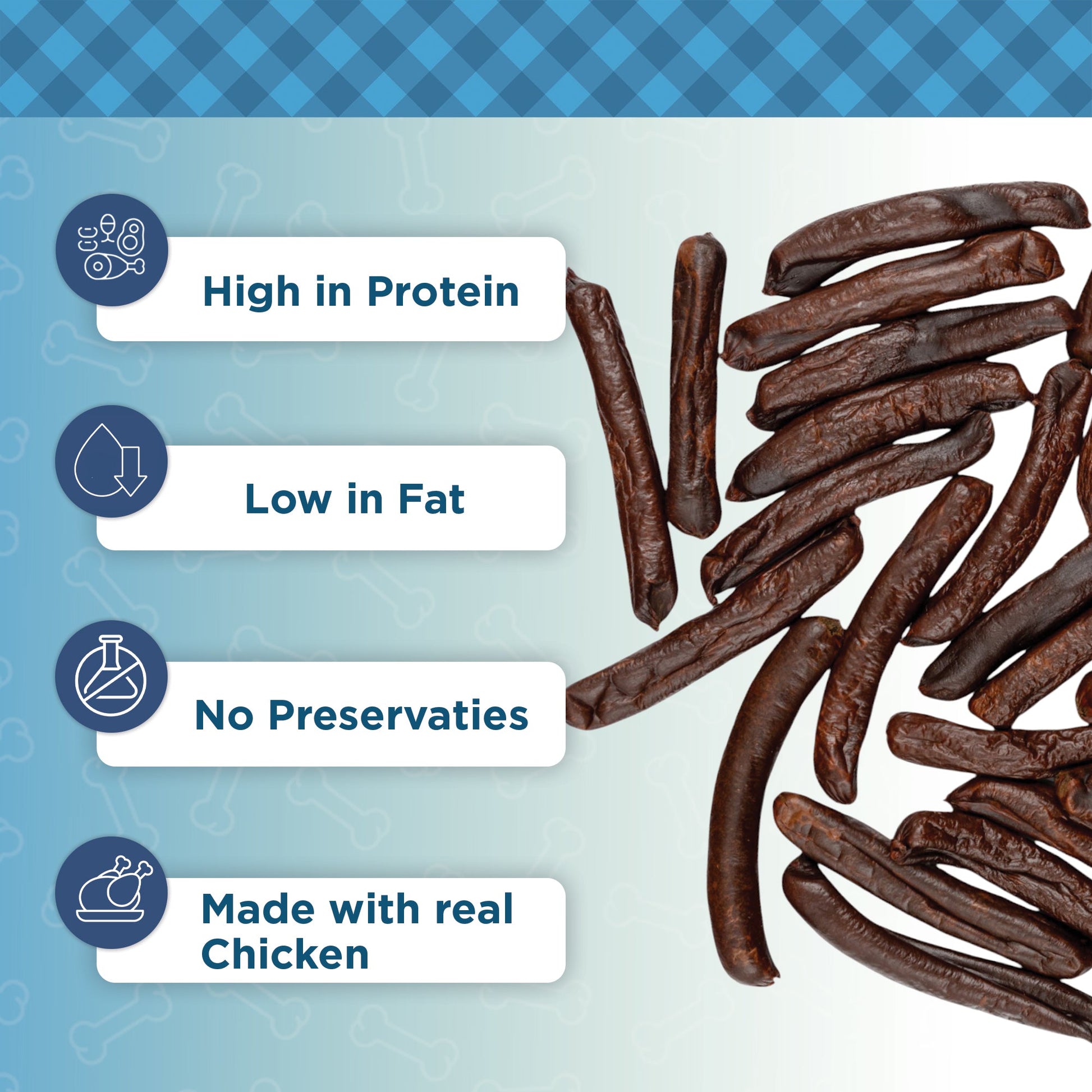 Country Living Beef Flavored Chicken Sausage Dog Treats – 15 Count Pack - Whisker House