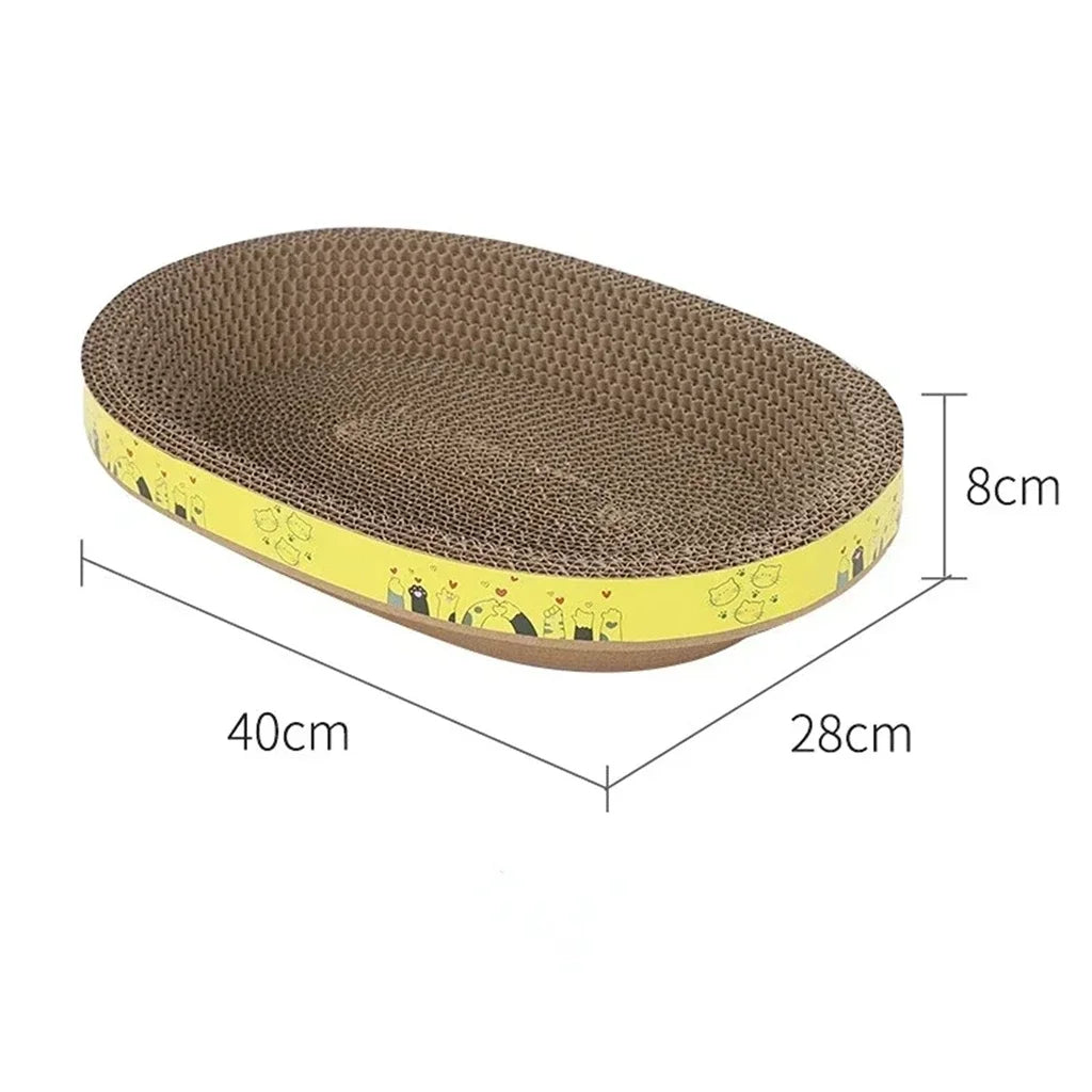 Oval Cat Scratching Board – Corrugated Paper Cat Nest & Claw Toy