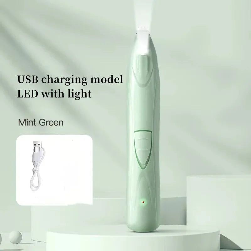 Mint green USB charging model LED with light on a white background