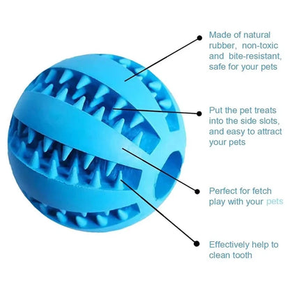 Dog Toy Ball – Interactive Rubber Chew Ball & Treat Feeder