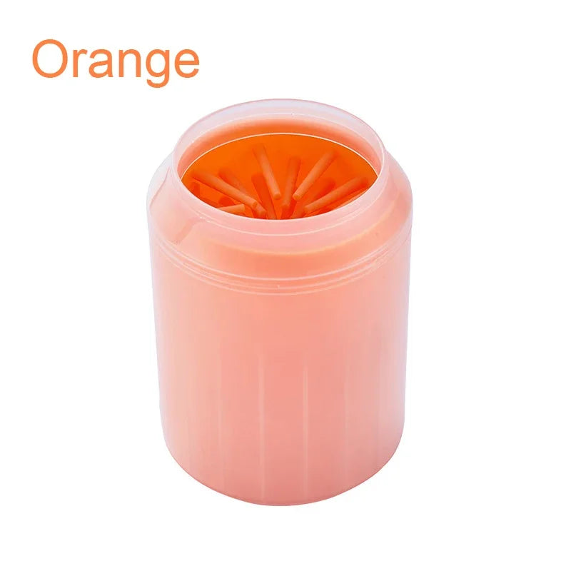 Orange container with toothpicks on a white background