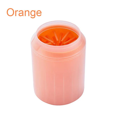 Orange container with toothpicks on a white background