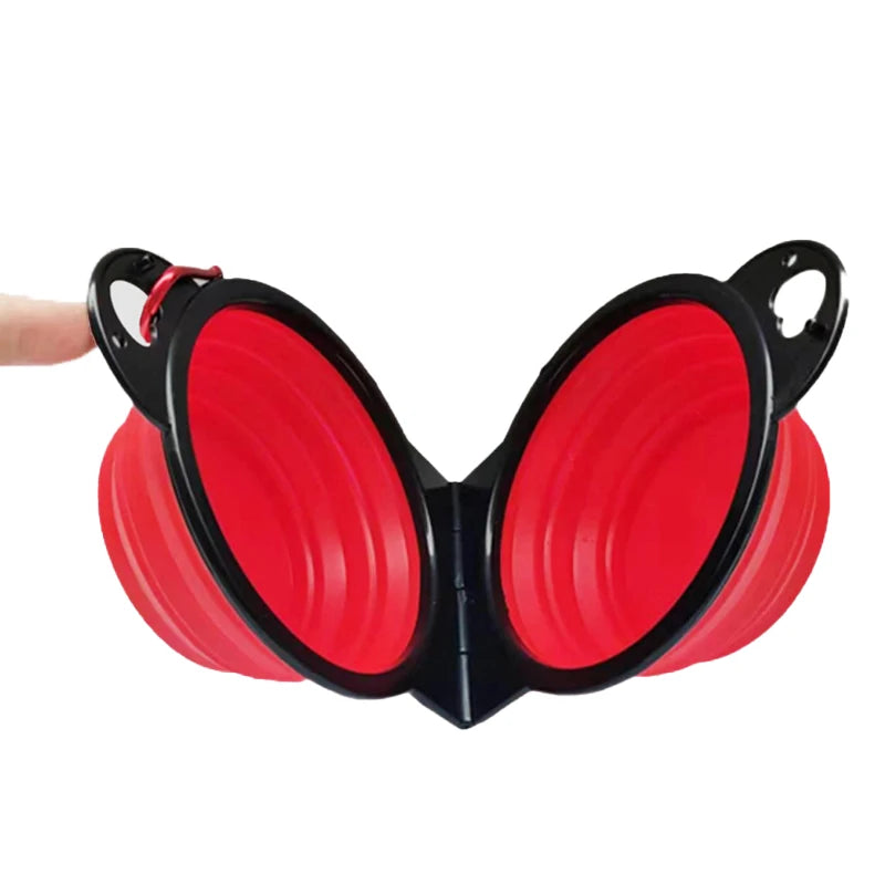2-in-1 Portable Collapsible Dog Travel Bowl | Foldable Pet Food & Water Bowl
