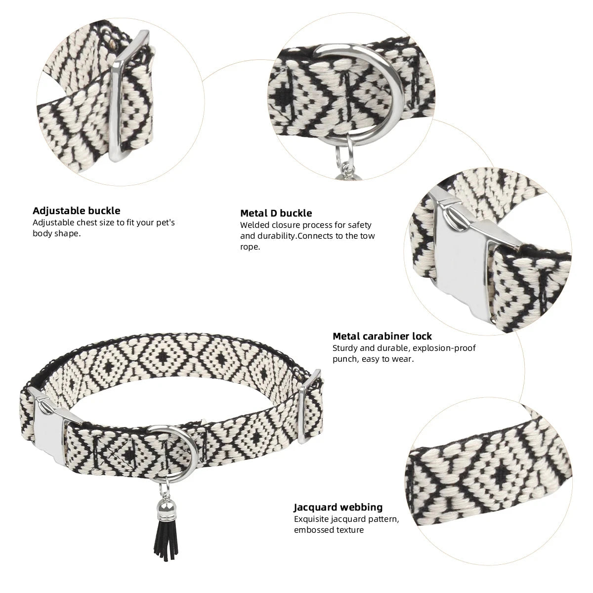 Bohemian Ethnic Style Pet Collars – Adjustable, Durable, Trendy | Whisker House