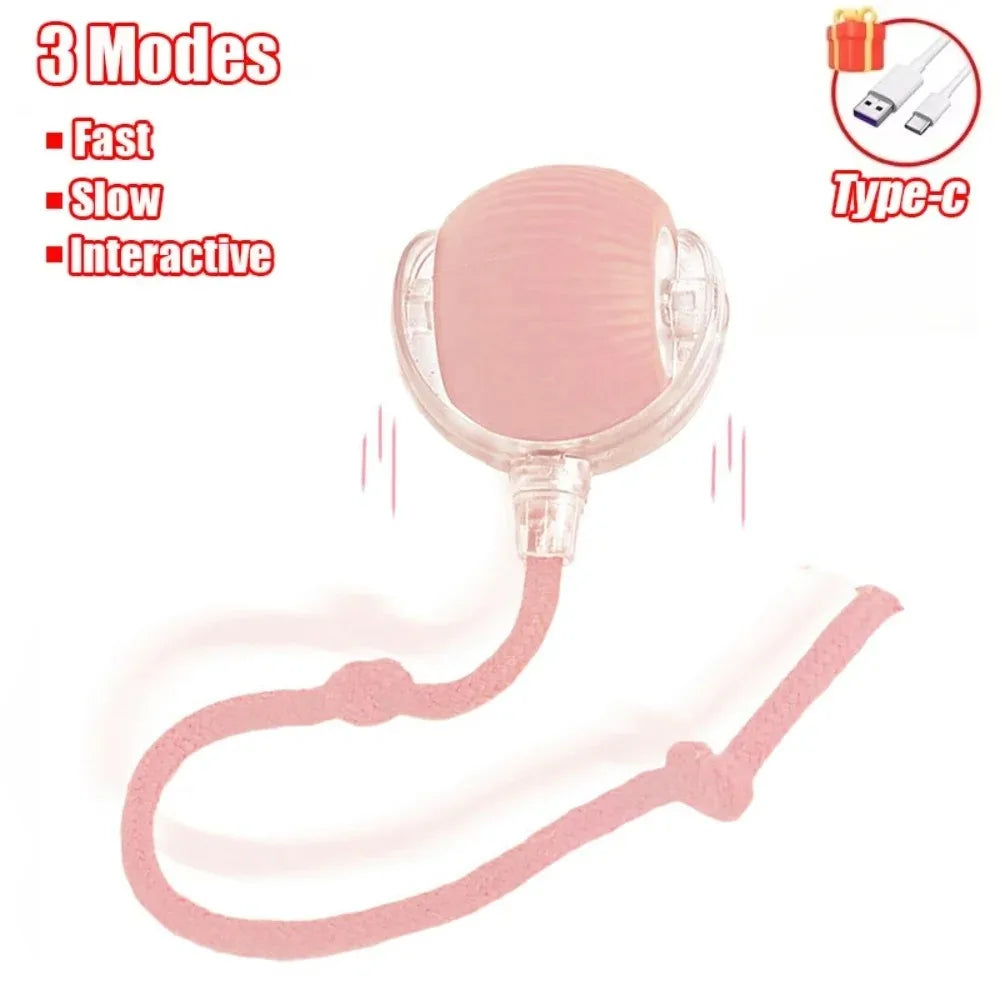 Pink electronic device with USB-C connection on a white background