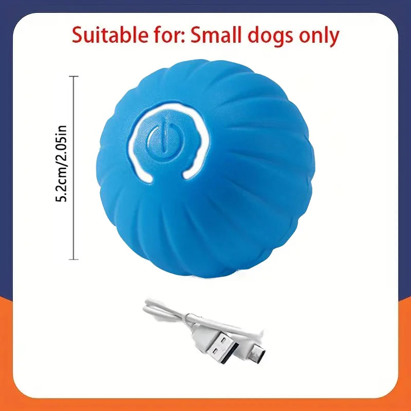 Blue dog toy with USB cable on a white background