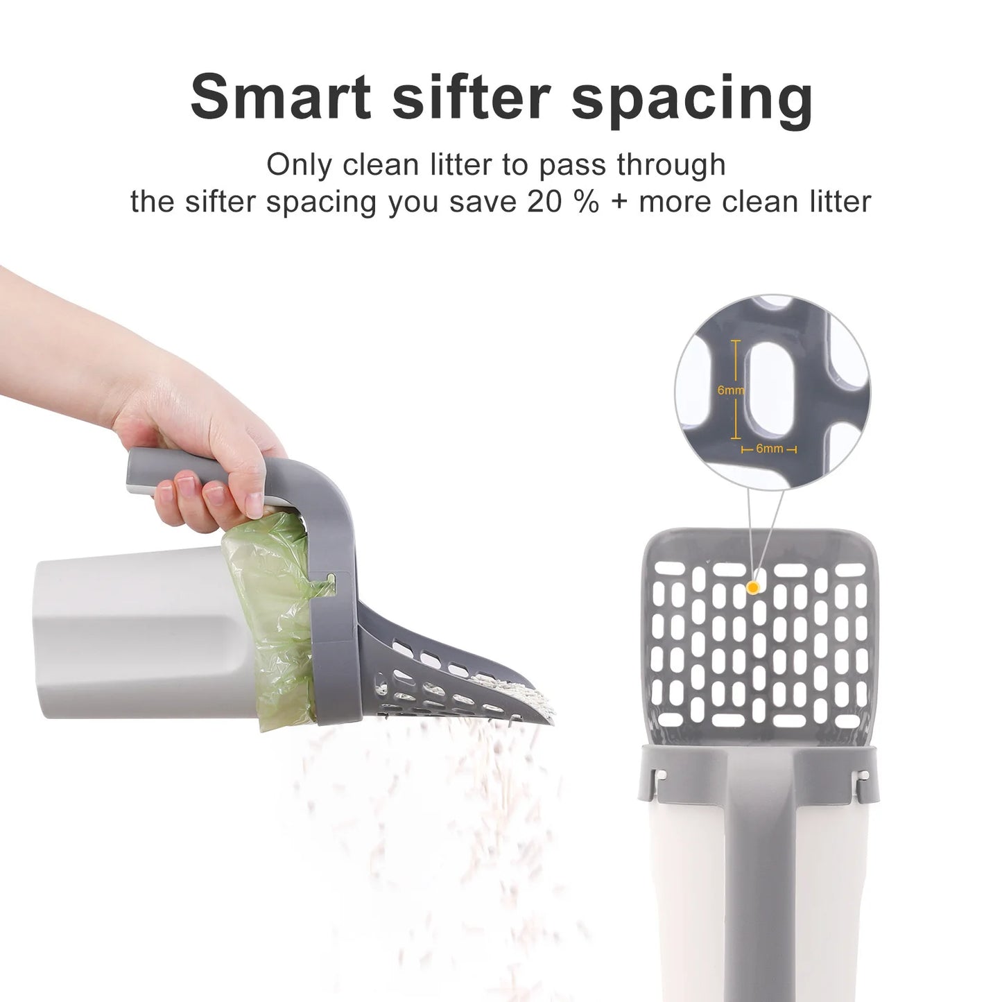 Cat Litter Shovel with Refill Bag – Self Cleaning Cat Litter Scoop