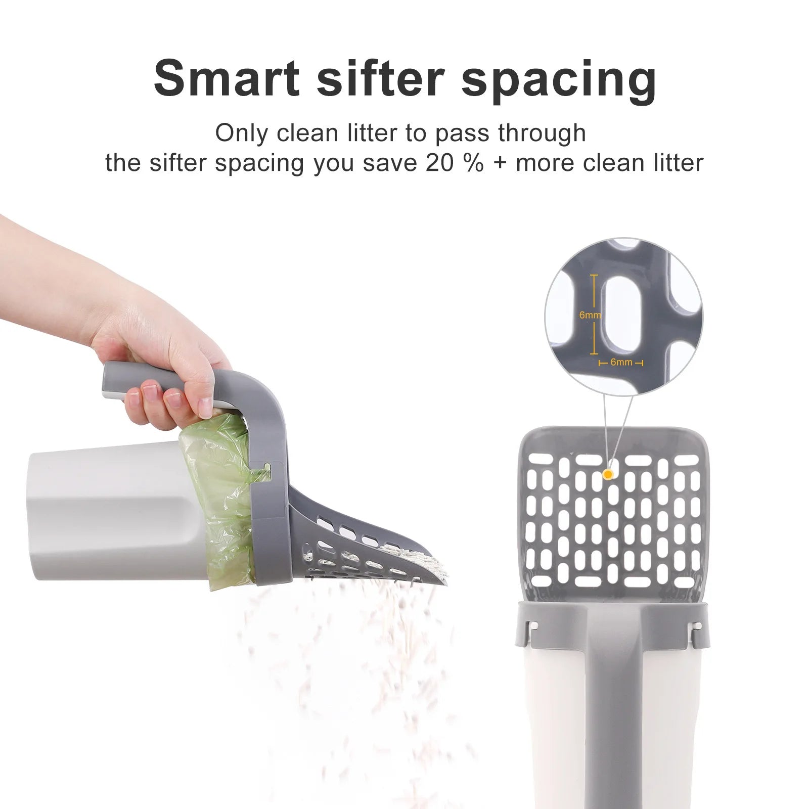 Cat Litter Shovel with Refill Bag – Self Cleaning Cat Litter Scoop