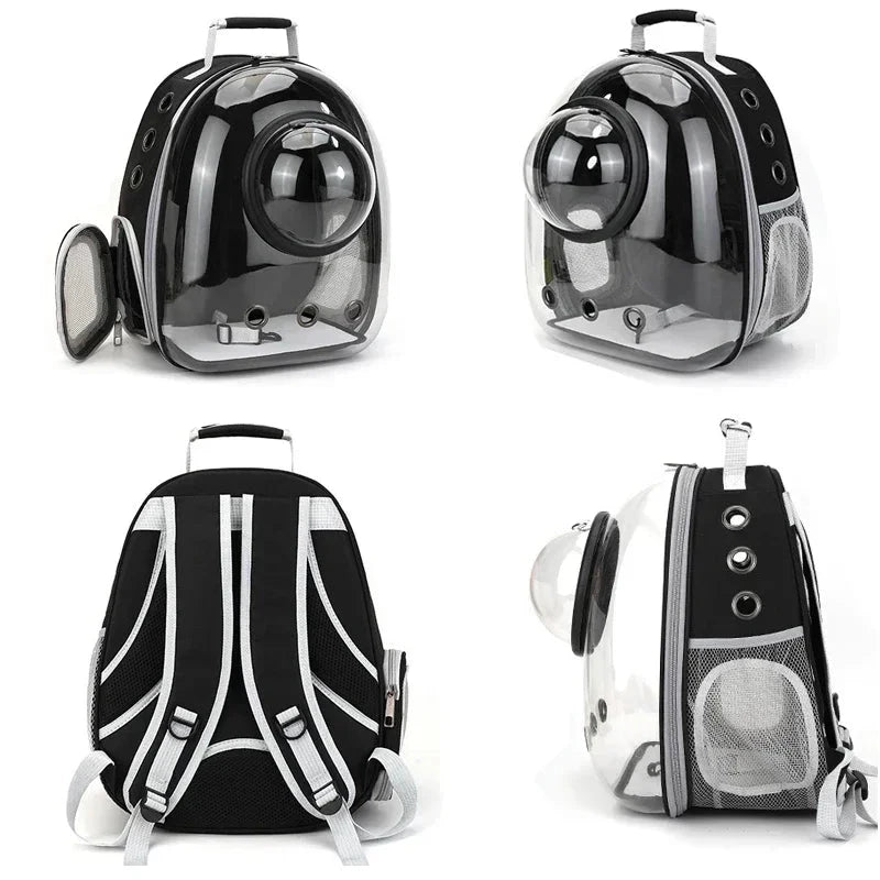 Transparent Pet Backpack Carrier – Breathable Travel Bag for Cats & Dogs