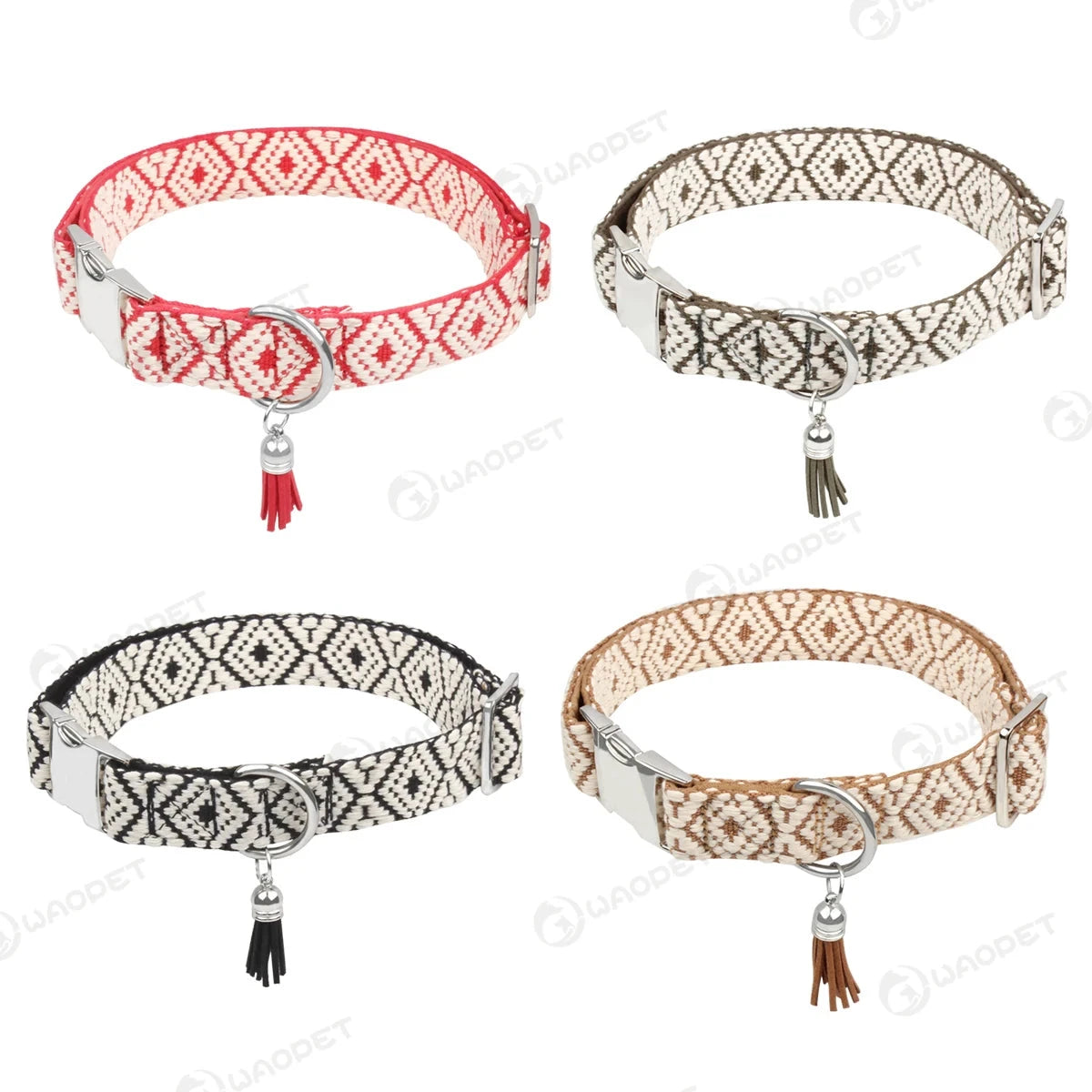 Bohemian Ethnic Style Pet Collars – Adjustable, Durable, Trendy | Whisker House