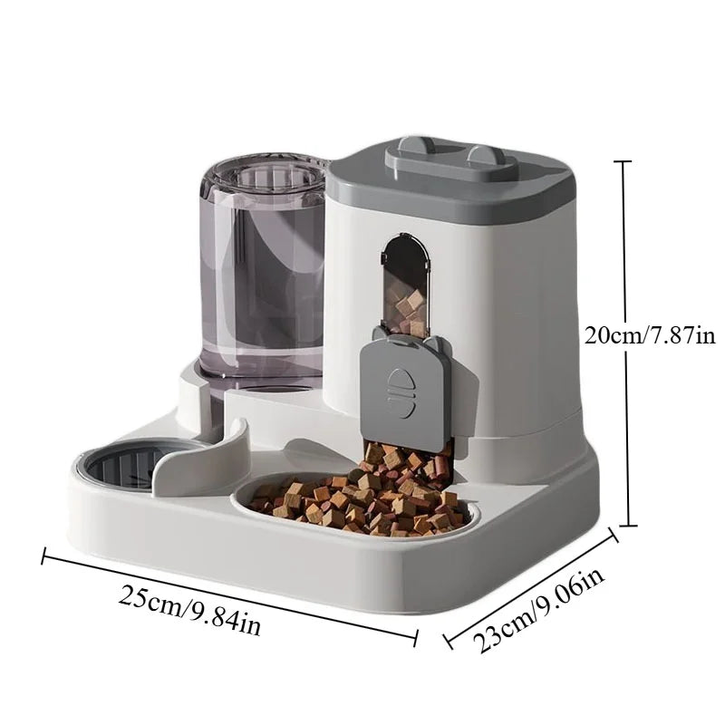 Automatic Cat & Dog Feeder Bowl with Water Fountain – Spill Proof