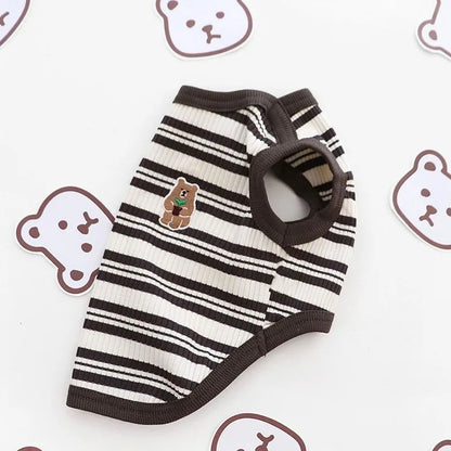 Cotton rib dog shirt, sleeveless vest detail