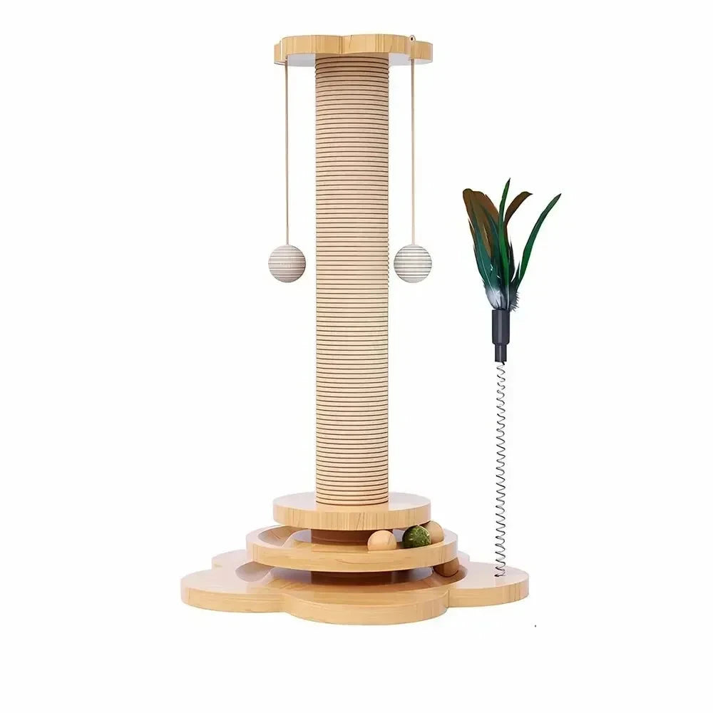 Cat Toy Scratcher Turntable with Sisal Board & Balls – Whisker House
