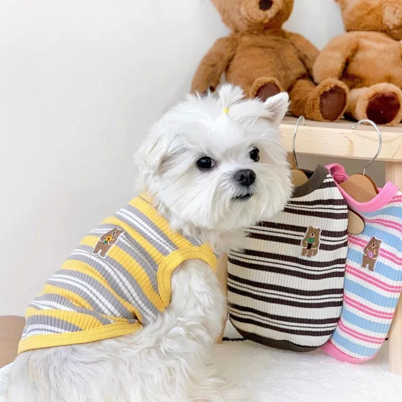 Cotton rib dog shirt showing the ribbed knit texture