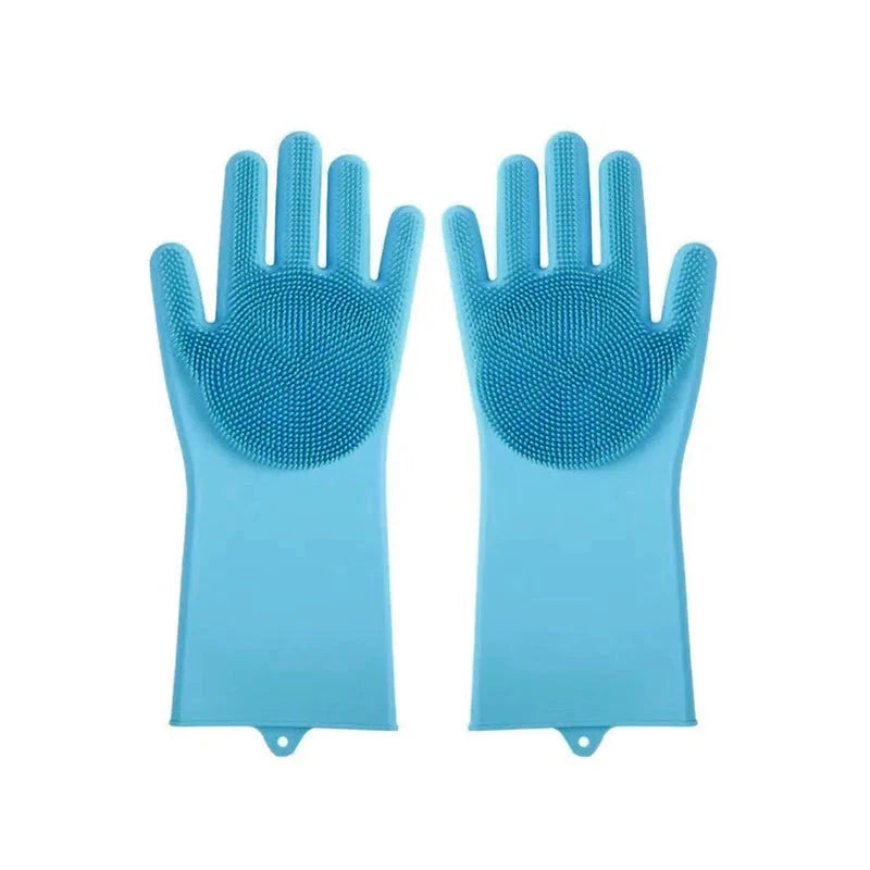 Silicone Pet Bathing Gloves – Grooming Brush for Cats & Dogs