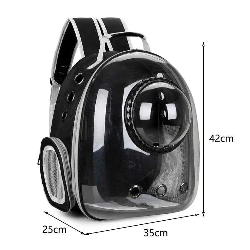 Transparent Pet Backpack Carrier – Breathable Travel Bag for Cats & Dogs