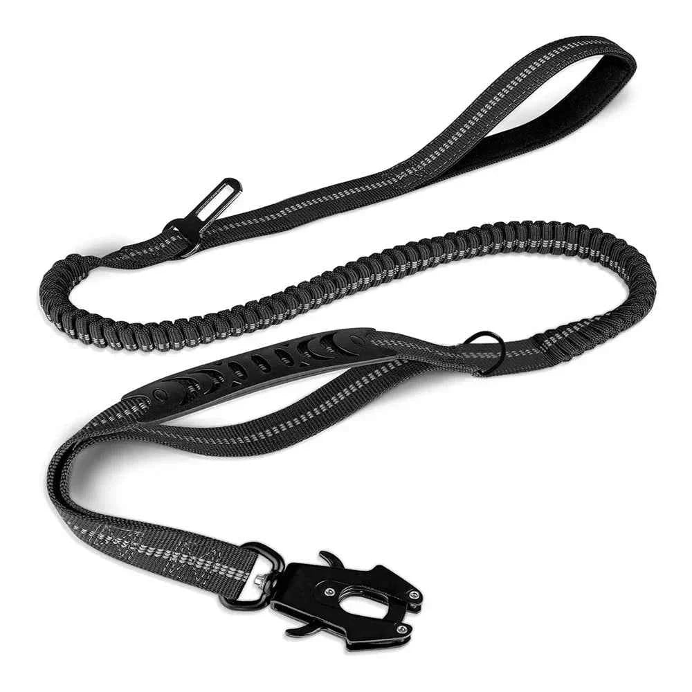 Reflective Bungee Dog Leash with Car Seatbelt – No Pull, Heavy Duty