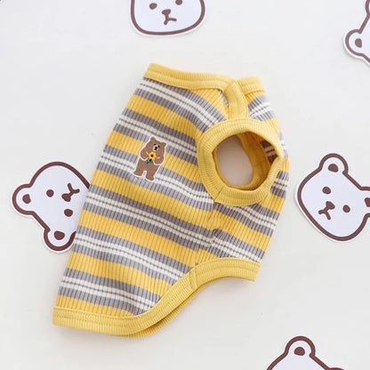 Cotton rib sleeveless dog vest, folded