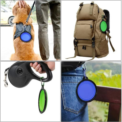 Folding Portable Silicone Dog Feeder Bowl – Travel Food & Water